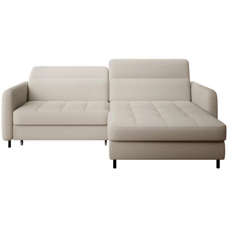 Elegantes Schlafsofa ZULEYKA – cremefarben, rechte Ecke