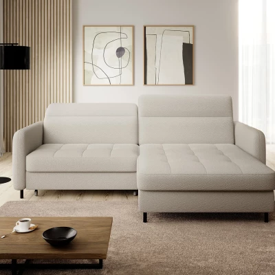 Elegantes Schlafsofa ZULEYKA – cremefarben, rechte Ecke