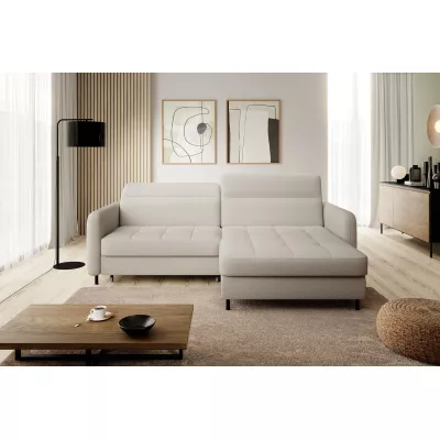 Elegantes Schlafsofa ZULEYKA – cremefarben, rechte Ecke