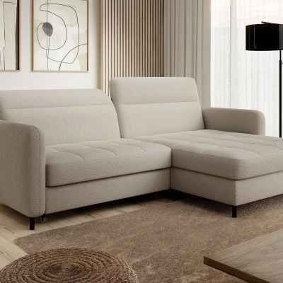 Elegantes Schlafsofa ZULEYKA – cremefarben, rechte Ecke