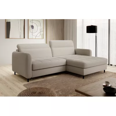 Elegantes Schlafsofa ZULEYKA – cremefarben, rechte Ecke