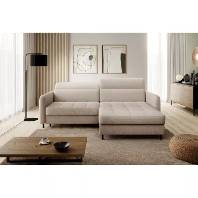 Elegantes Schlafsofa ZULEYKA – hellbeige, rechte Ecke