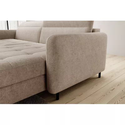 Elegantes Schlafsofa ZULEYKA – hellbeige, rechte Ecke
