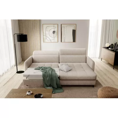 Elegantes Schlafsofa ZULEYKA – hellbeige, rechte Ecke