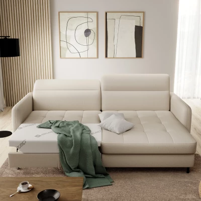Elegantes Schlafsofa ZULEYKA – beige, rechte Ecke