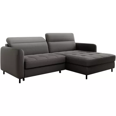 Elegantes Schlafsofa ZULEYKA – Graphit, rechte Ecke