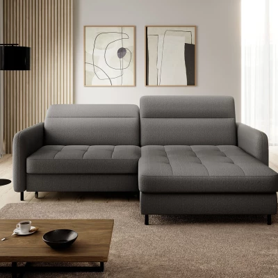 Elegantes Schlafsofa ZULEYKA – Graphit, rechte Ecke