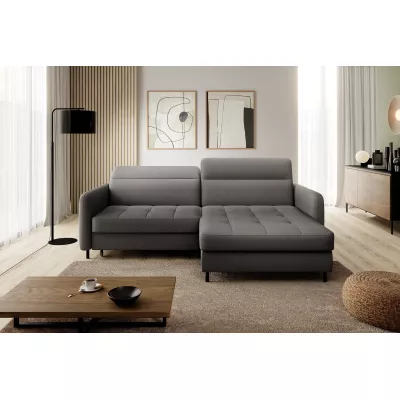 Elegantes Schlafsofa ZULEYKA – Graphit, rechte Ecke
