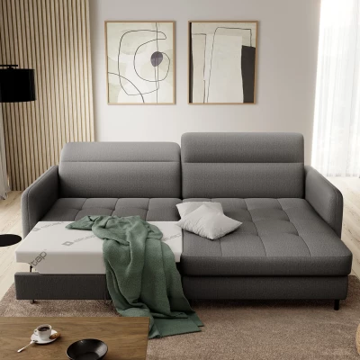 Elegantes Schlafsofa ZULEYKA – Graphit, rechte Ecke