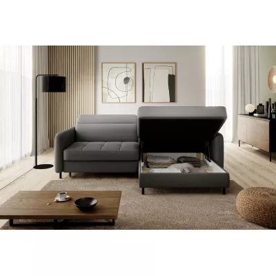 Elegantes Schlafsofa ZULEYKA – Graphit, rechte Ecke
