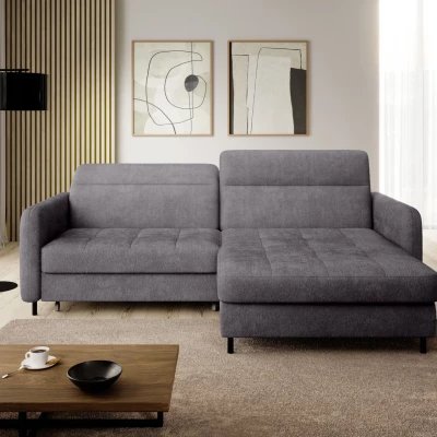 Elegantes Schlafsofa ZULEYKA – dunkelgrau, rechte Ecke
