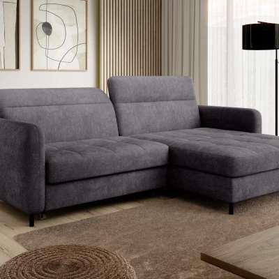 Elegantes Schlafsofa ZULEYKA – dunkelgrau, rechte Ecke
