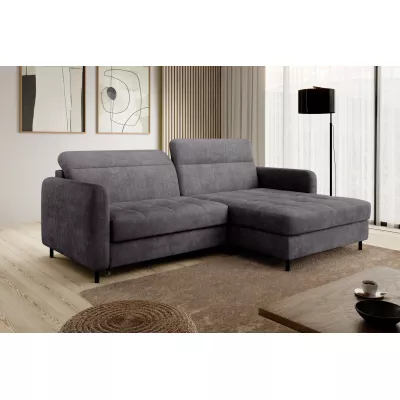 Elegantes Schlafsofa ZULEYKA – dunkelgrau, rechte Ecke