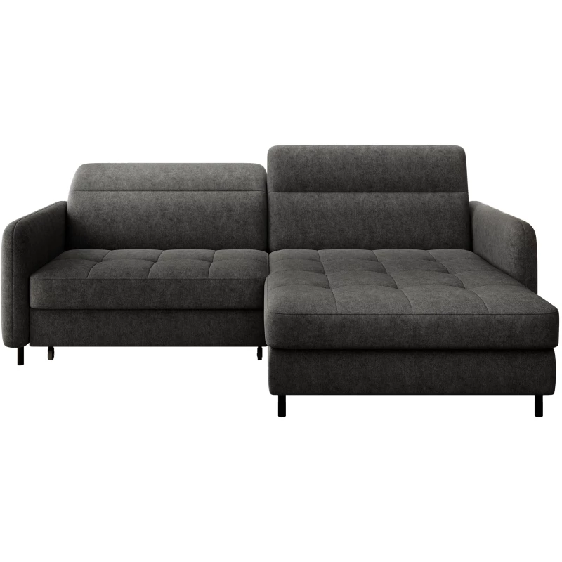 Elegantes Schlafsofa ZULEYKA – schwarz, rechte Ecke