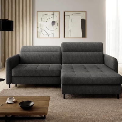 Elegantes Schlafsofa ZULEYKA – schwarz, rechte Ecke