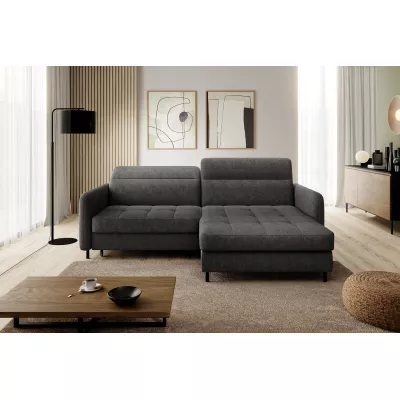 Elegantes Schlafsofa ZULEYKA – schwarz, rechte Ecke