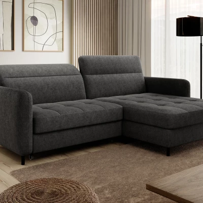 Elegantes Schlafsofa ZULEYKA – schwarz, rechte Ecke