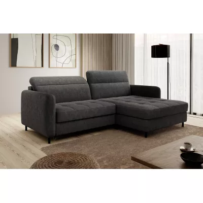 Elegantes Schlafsofa ZULEYKA – schwarz, rechte Ecke