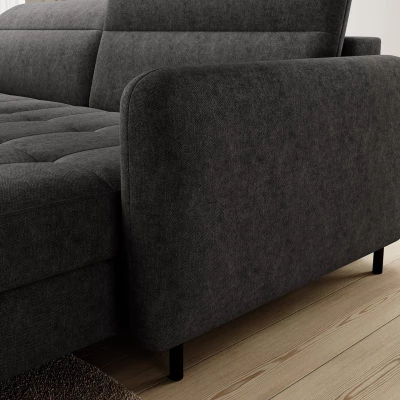 Elegantes Schlafsofa ZULEYKA – schwarz, rechte Ecke