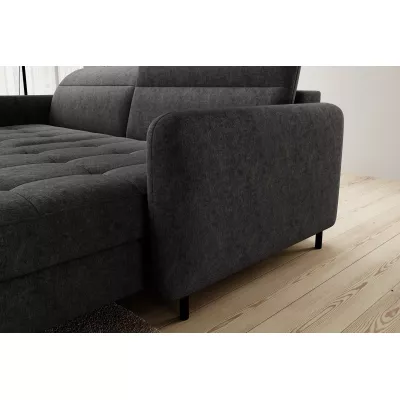Elegantes Schlafsofa ZULEYKA – schwarz, rechte Ecke