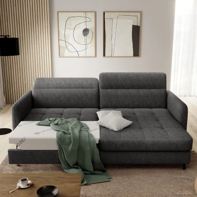 Elegantes Schlafsofa ZULEYKA – schwarz, rechte Ecke