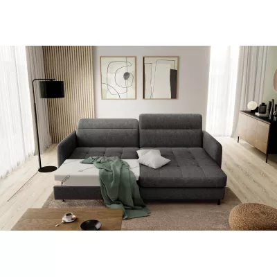 Elegantes Schlafsofa ZULEYKA – schwarz, rechte Ecke