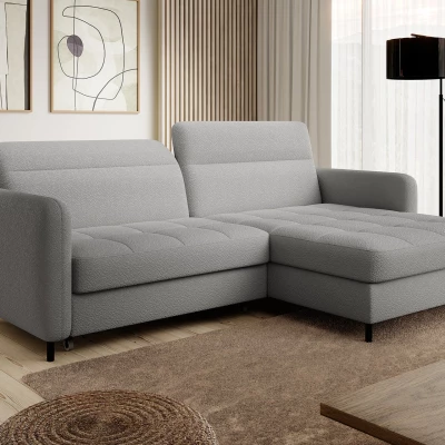 Elegantes Schlafsofa ZULEYKA – hellgrau, rechte Ecke