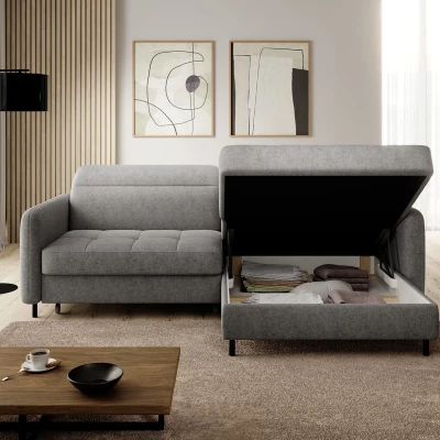 Elegantes Schlafsofa ZULEYKA - grau 2, rechte Ecke