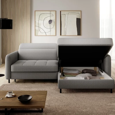 Elegantes Schlafsofa ZULEYKA - grau 1, rechte Ecke