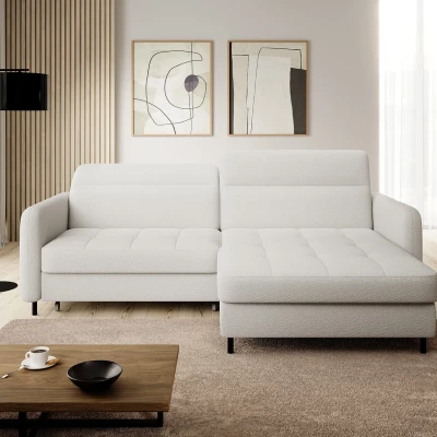 Elegantes Schlafsofa ZULEYKA – weiß, rechte Ecke