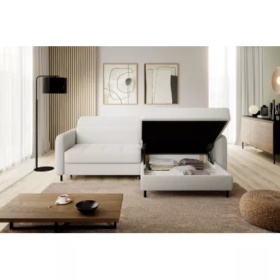 Elegantes Schlafsofa ZULEYKA – weiß, rechte Ecke