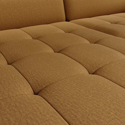 Elegantes Schlafsofa ZULEYKA – Senfgelb, linke Ecke