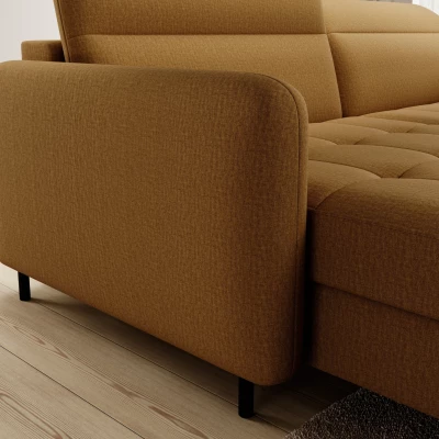 Elegantes Schlafsofa ZULEYKA – Senfgelb, linke Ecke