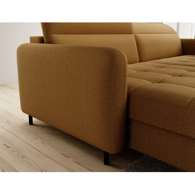 Elegantes Schlafsofa ZULEYKA – Senfgelb, linke Ecke