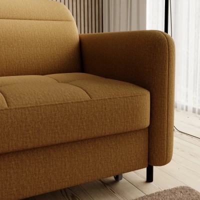 Elegantes Schlafsofa ZULEYKA – Senfgelb, linke Ecke