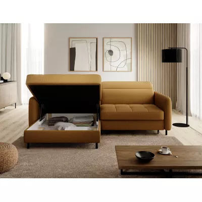 Elegantes Schlafsofa ZULEYKA – Senfgelb, linke Ecke