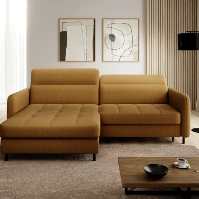 Elegantes Schlafsofa ZULEYKA – Senfgelb, linke Ecke