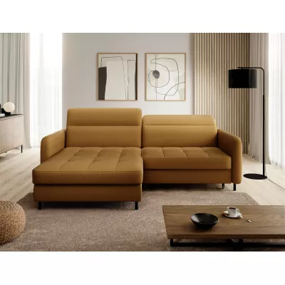 Elegantes Schlafsofa ZULEYKA – Senfgelb, linke Ecke