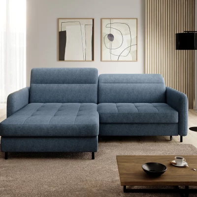 Elegantes Schlafsofa ZULEYKA – blau, linke Ecke