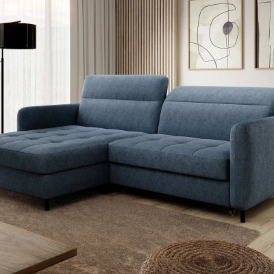 Elegantes Schlafsofa ZULEYKA – blau, linke Ecke