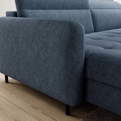 Elegantes Schlafsofa ZULEYKA – blau, linke Ecke