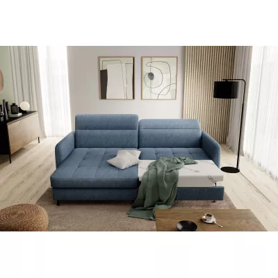 Elegantes Schlafsofa ZULEYKA – blau, linke Ecke