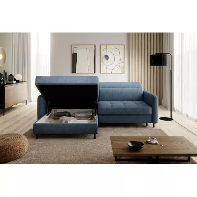 Elegantes Schlafsofa ZULEYKA – blau, linke Ecke