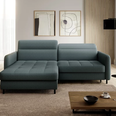 Elegantes Schlafsofa ZULEYKA – Petrol, linke Ecke