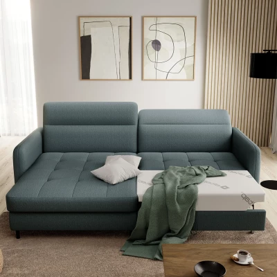 Elegantes Schlafsofa ZULEYKA – Petrol, linke Ecke