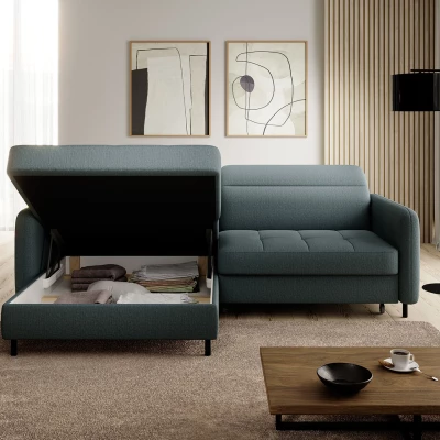 Elegantes Schlafsofa ZULEYKA – Petrol, linke Ecke