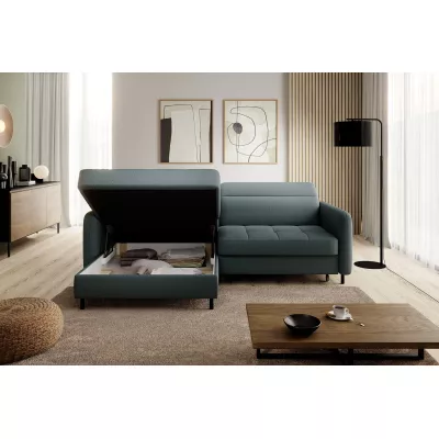 Elegantes Schlafsofa ZULEYKA – Petrol, linke Ecke