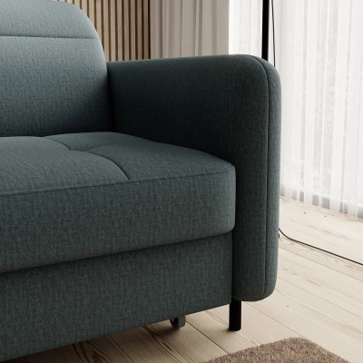 Elegantes Schlafsofa ZULEYKA – Petrol, linke Ecke