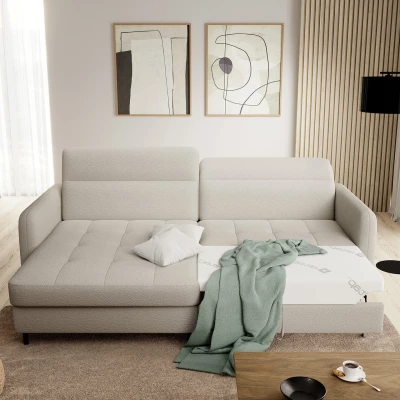 Elegantes Schlafsofa ZULEYKA – cremefarben, linke Ecke