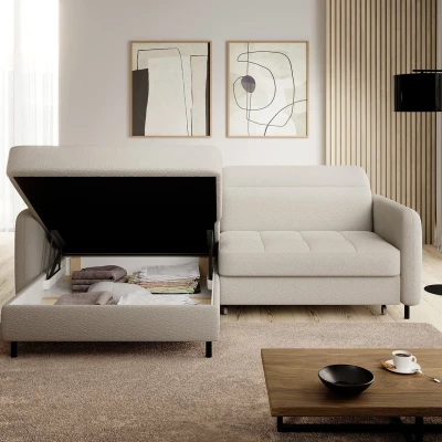 Elegantes Schlafsofa ZULEYKA – cremefarben, linke Ecke